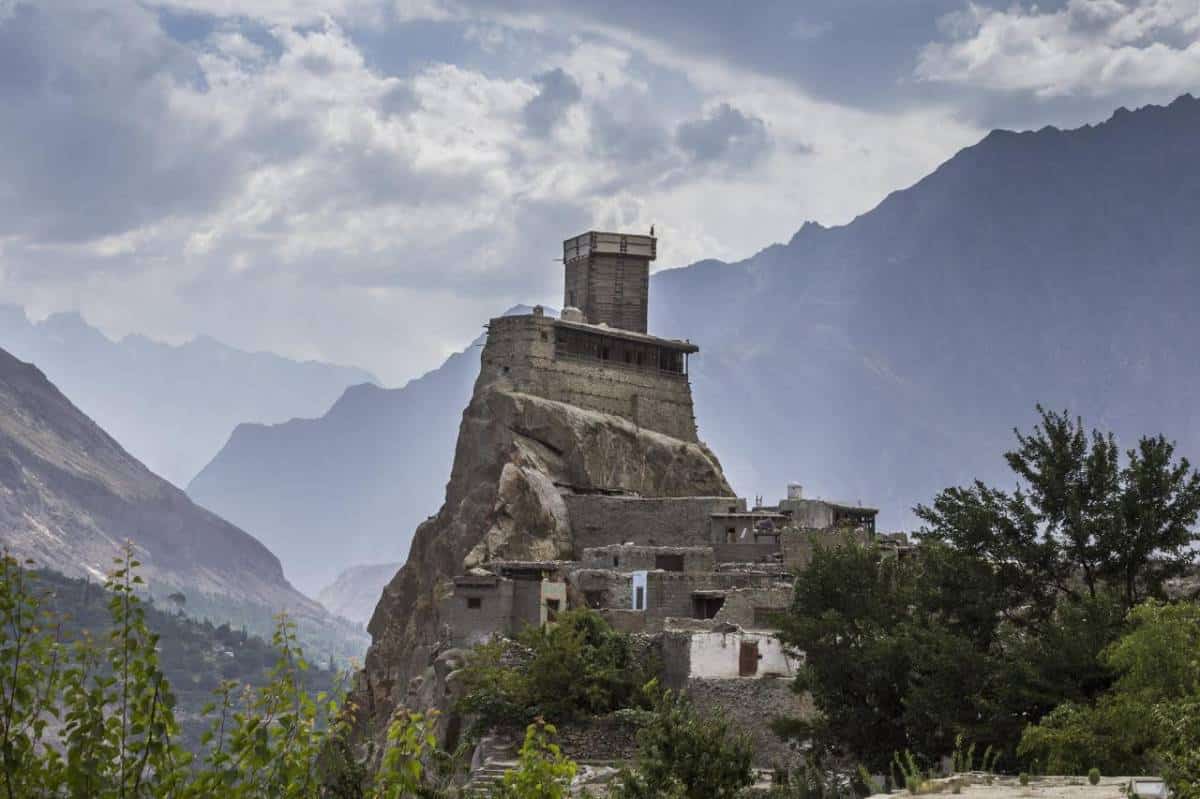 900 year old Altit Fort watchtower overlooking the valley