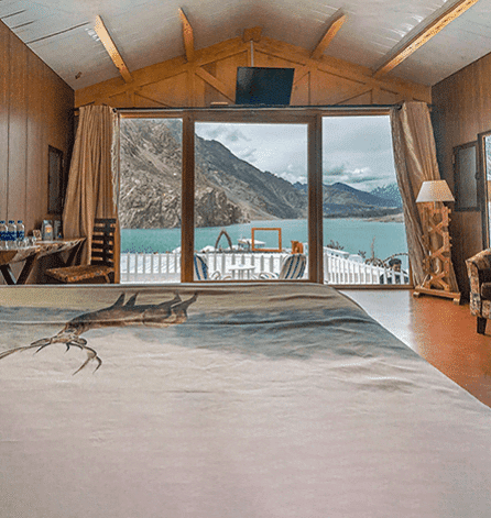 Infinity Lake View Room situated directly on the waterline of Attabad Lake
