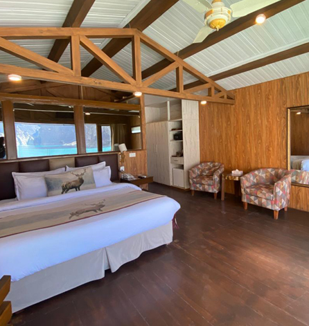Deluxe Lake View Room with wide balcony and king bed